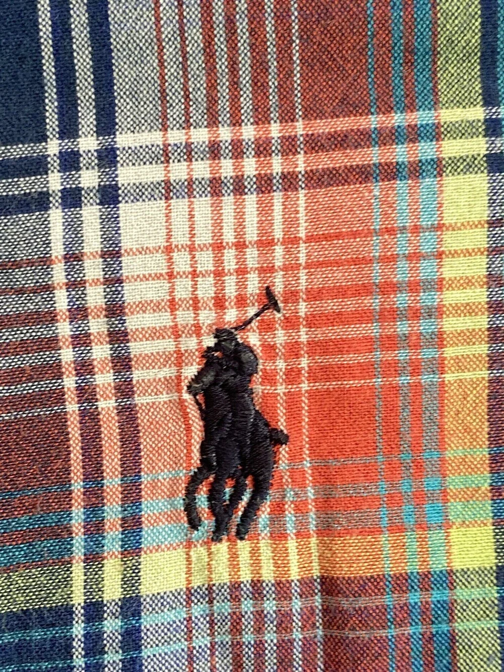 Ralph Lauren Boys Blue Multicolor Plaid Button Down Shirt 8